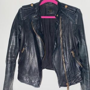 Zara real leather jacket